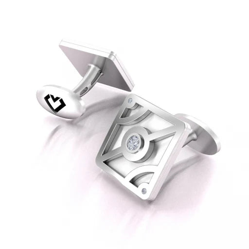 Square White Gold Lab Grown Diamond Cufflinks
